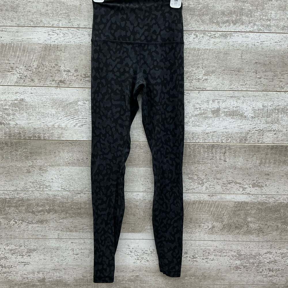 Lululemon Black Leopard Print High-Rise Leggings  Size 2  AS/IS